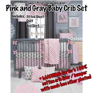 EUC Baby Girl Crib Set